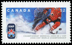 2008 IIHF World Championship - Quarterly Pack Die Cut Canada Postage Stamp