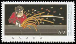 Transcanada Pipeline Completion - 1958 - Quarterly Pack Die Cut Canada Postage Stamp | Industries: Oil and Gas