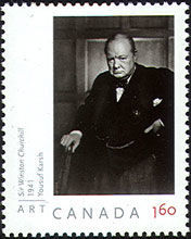 Sir Winston Churchill - Yousuf Karsh -  Canada Postage Stamp | Art Canada