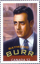 Raymond Burr - WA Canada Postage Stamp | Canadians in Hollywood