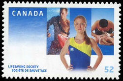 Lifesaving Society - Peak At Upper Left - Quarterly Pack Die Cut Canada Postage Stamp