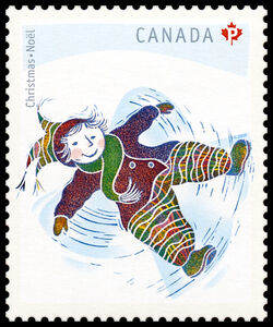 Snow Angel - WA Canada Postage Stamp | Christmas: Winter Fun