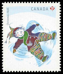 Snow Angel - Quarterly Pack Die Cut Canada Postage Stamp | Christmas: Winter Fun