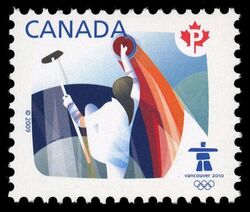 Curling - WA Canada Postage Stamp | Sports of the 2010 Winter Games