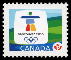 Vancouver 2010 Olympic Winter Games Inukshuk Emblem - WA Canada Postage Stamp | Vancouver 2010 Winter Games Mascots and Emblems