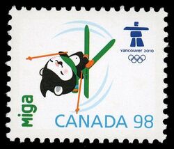 Miga - WA Canada Postage Stamp | Vancouver 2010 Winter Games Mascots and Emblems