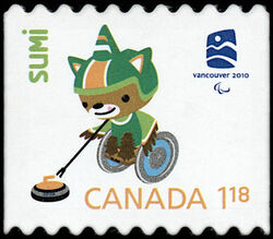Sumi - Sawtooth Tips - Quarterly Pack Die Cut Canada Postage Stamp | Vancouver 2010 Winter Games Mascots and Emblems