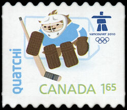 Quatchi - Sawtooth Tips - Quarterly Pack Die Cut Canada Postage Stamp | Vancouver 2010 Winter Games Mascots and Emblems