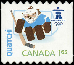 Quatchi - Rounded Tips - Quarterly Pack Die Cut Canada Postage Stamp | Vancouver 2010 Winter Games Mascots and Emblems