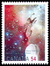 Eagle Nebula, Canada-France-Hawaii Telescope - Telescope At Right - WA Canada Postage Stamp | International Year of Astronomy