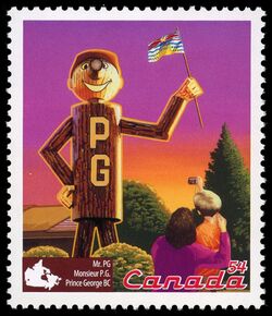 Mr. PG, Prince George, BC - WA Canada Postage Stamp | Roadside Attractions