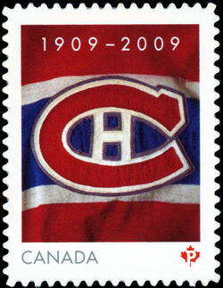 1909-2009 : Montreal Canadiens - Quarterly Pack Die Cut Canada Postage Stamp | Montreal Canadiens, 100th Anniversary