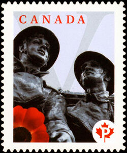 Lest We Forget - Quarterly Pack Die Cut Canada Postage Stamp