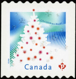 Christmas Tree - Quarterly Pack Die Cut Canada Postage Stamp | Christmas