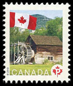 Flag - Keremeos Grist Mill - WA Canada Postage Stamp | Flag, Historic Mills