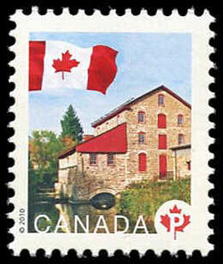 Flag - Old Stone Mill National Historic Site - WA Canada Postage Stamp | Flag, Historic Mills