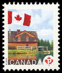 Flag - Riordon Grist Mill - WA Canada Postage Stamp | Flag, Historic Mills
