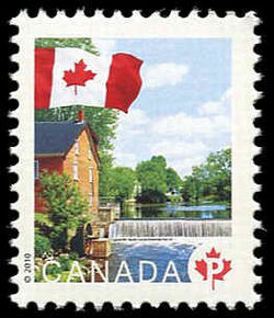 Flag - Cornell Mill - WA Canada Postage Stamp | Flag, Historic Mills