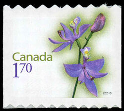 Rose Pogonia - Sawtooth Tips - Compound Die Cut One Edge Only Canada Postage Stamp | Flowers