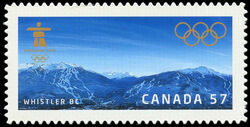 Whistler BC - Quarterly Pack Die Cut Canada Postage Stamp | Vancouver 2010 Olympic Winter Games