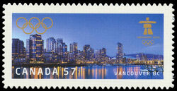 Vancouver BC - Quarterly Pack Die Cut Canada Postage Stamp | Vancouver 2010 Olympic Winter Games