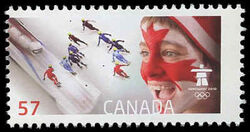 Men's Short Track Relay Speed Skating - WA Canada Postage Stamp | Celebrating our Olympic Spirit