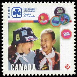 Girl Guides Of Canada, 1910–2010 - Quarterly Pack Die Cut Canada Postage Stamp