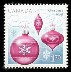 Pink Christmas Ornaments - WA Canada Postage Stamp | Christmas 2010