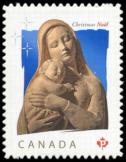 Madonna And Child - Quarterly Pack Die Cut Canada Postage Stamp | Christmas 2010