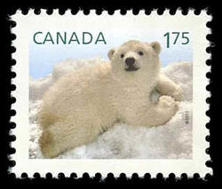 Polar Bear Cub - Baby Wildlife - WA Canada Postage Stamp | Baby Wildlife - Definitives