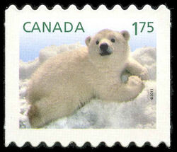 Polar Bear Cub - Baby Wildlife - Quarterly Pack Die Cut Canada Postage Stamp | Baby Wildlife - Definitives