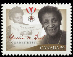 Carrie Best - Quarterly Pack Die Cut Canada Postage Stamp | Black History Month