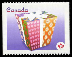 Celebration - Valley At Upper Left - Quarterly Pack Die Cut Canada Postage Stamp