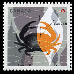 Signs Of The Zodiac: Cancer, The Crab - WA Canada Postage Stamp | Signs of the Zodiac