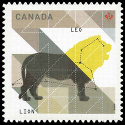 Signs Of The Zodiac: Leo - Quarterly Pack Die Cut Canada Postage Stamp | Signs of the Zodiac