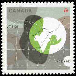Signs Of The Zodiac: Virgo - Quarterly Pack Die Cut Canada Postage Stamp | Signs of the Zodiac