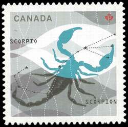 Signs Of The Zodiac: Scorpio - Quarterly Pack Die Cut Canada Postage Stamp | Signs of the Zodiac