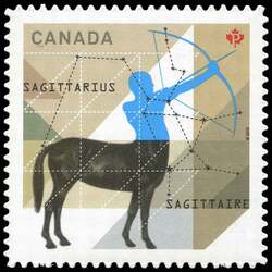 Signs Of The Zodiac: Sagittarius - Quarterly Pack Die Cut Canada Postage Stamp | Signs of the Zodiac