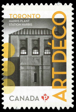 Harris Plant: Art Deco - Quarterly Pack Die Cut Canada Postage Stamp | Architecture - Art Deco