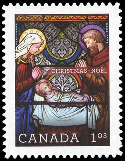 Christmas – Stained Glass - Quarterly Pack Die Cut Canada Postage Stamp | Christmas 2011