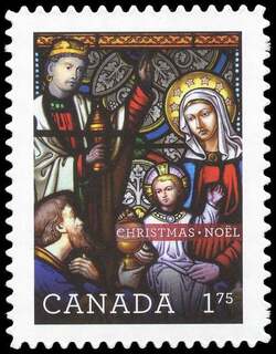 Christmas – Stained Glass - Quarterly Pack Die Cut Canada Postage Stamp | Christmas 2011