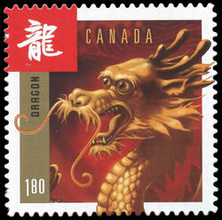 Year Of The Dragon - Quarterly Pack Die Cut Canada Postage Stamp | Chinese New Year