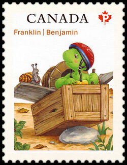 Franklin And Snail - WA Canada Postage Stamp | Franklin the Turtle - Children’s Literature