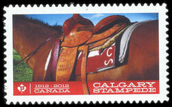 Horse Saddle: Calgary Stampede - Quarterly Pack Die Cut Canada Postage Stamp | Calgary Stampede - 100th Anniversary