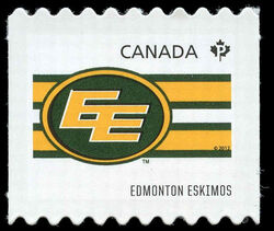 Edmonton Eskimos - Quarterly Pack Die Cut Canada Postage Stamp | CFL Teams