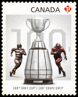 100th Grey Cup Game - WA Canada Postage Stamp | 100th Grey Cup Game