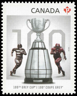 100th Grey Cup Game - Quarterly Pack Die Cut Canada Postage Stamp | 100th Grey Cup Game