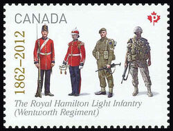 The Royal Hamilton Light Infantry (Wentworth Regiment) (1862 - 2012) - WA Canada Postage Stamp | The Regiments