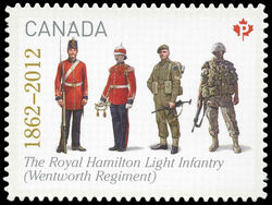 The Royal Hamilton Light Infantry (Wentworth Regiment) (1862 - 2012) - Quarterly Pack Die Cut Canada Postage Stamp | The Regiments