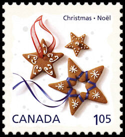 Gingerbread Star Cookies - WA Canada Postage Stamp | Christmas Cookies